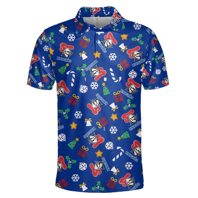 NRL Newcastle Knights Christmas | Custom Name & Number | Hoodie/Zip/T-Shirt/Knitted Sweaters/Polo