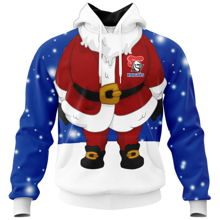 NRL Newcastle Knights Christmas | Custom Name & Number | Hoodie/Zip/T-Shirt/Knitted Sweaters/Polo