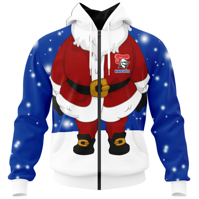 NRL Newcastle Knights Christmas | Custom Name & Number | Hoodie/Zip/T-Shirt/Knitted Sweaters/Polo