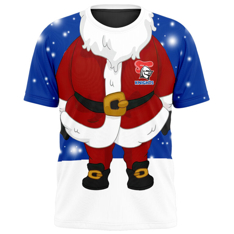 NRL Newcastle Knights Christmas | Custom Name & Number | Hoodie/Zip/T-Shirt/Knitted Sweaters/Polo