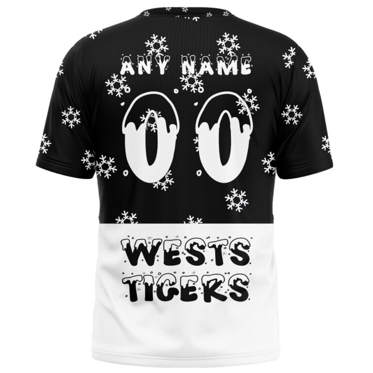 NRL Wests Tigers Christmas | Custom Name & Number | Hoodie/Zip/T-Shirt/Knitted Sweaters/Polo