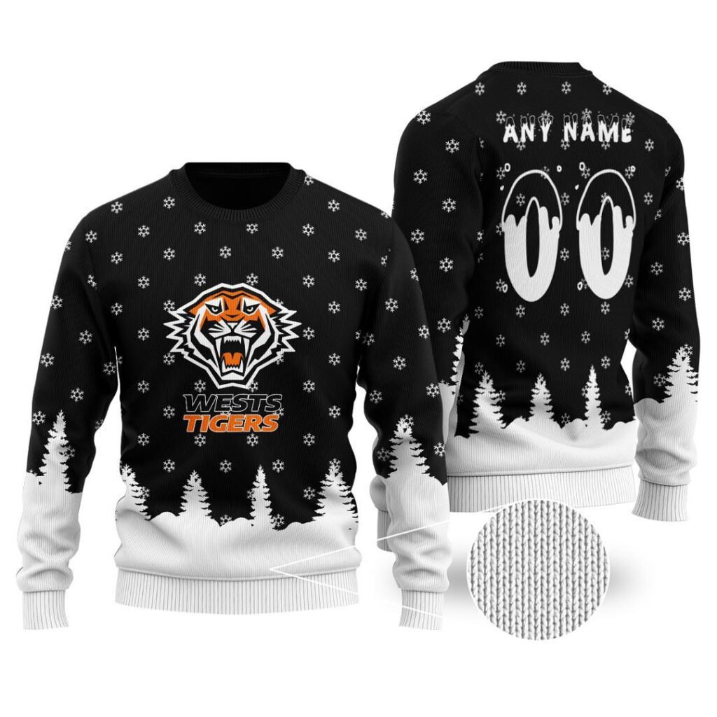 NRL Wests Tigers Christmas Kid Kid Hoodie/Zip/T-Shirt/Polo/Knitted Sweaters/Long Paint