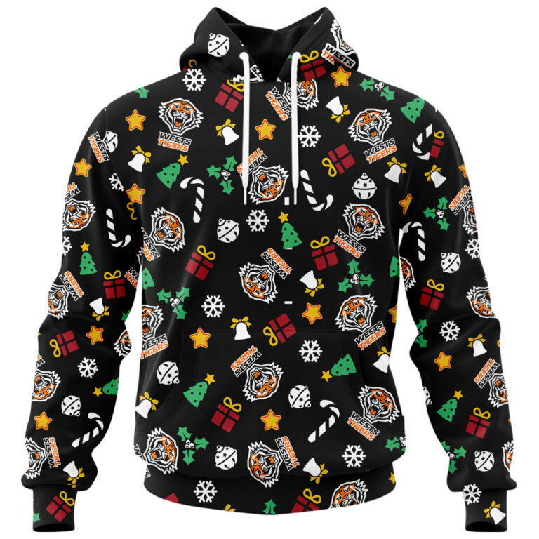 NRL Wests Tigers Christmas | Custom Name & Number | Hoodie/Zip/T-Shirt/Knitted Sweaters/Polo