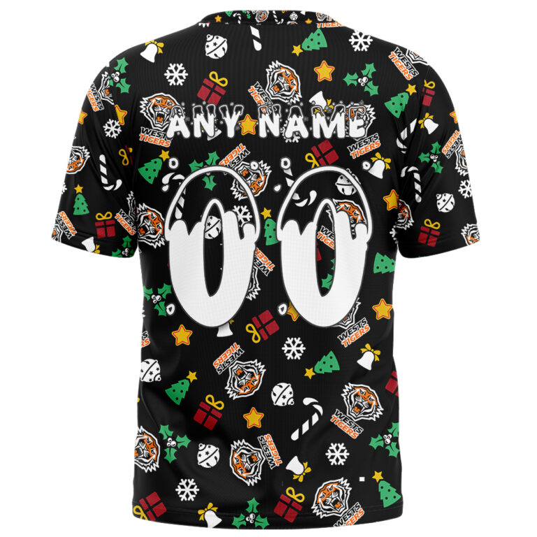 NRL Wests Tigers Christmas | Custom Name & Number | Hoodie/Zip/T-Shirt/Knitted Sweaters/Polo