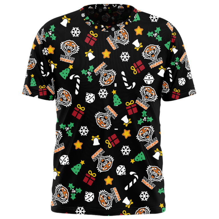 NRL Wests Tigers Christmas | Custom Name & Number | Hoodie/Zip/T-Shirt/Knitted Sweaters/Polo