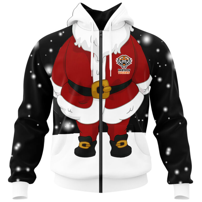 NRL Wests Tigers Christmas | Custom Name & Number | Hoodie/Zip/T-Shirt/Knitted Sweaters/Polo