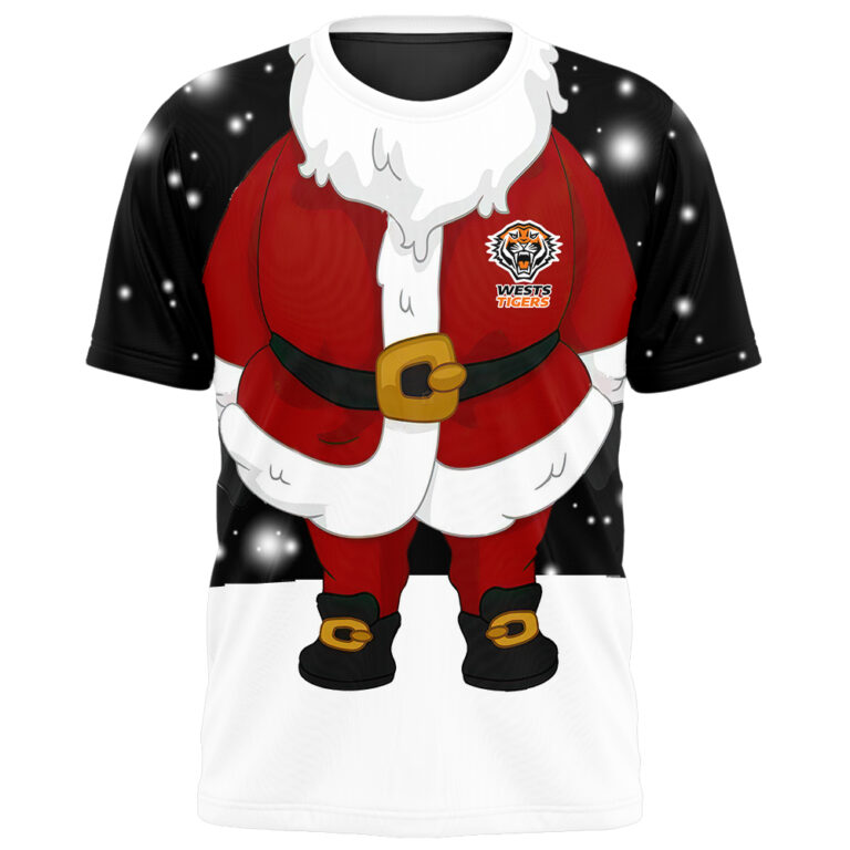NRL Wests Tigers Christmas | Custom Name & Number | Hoodie/Zip/T-Shirt/Knitted Sweaters/Polo