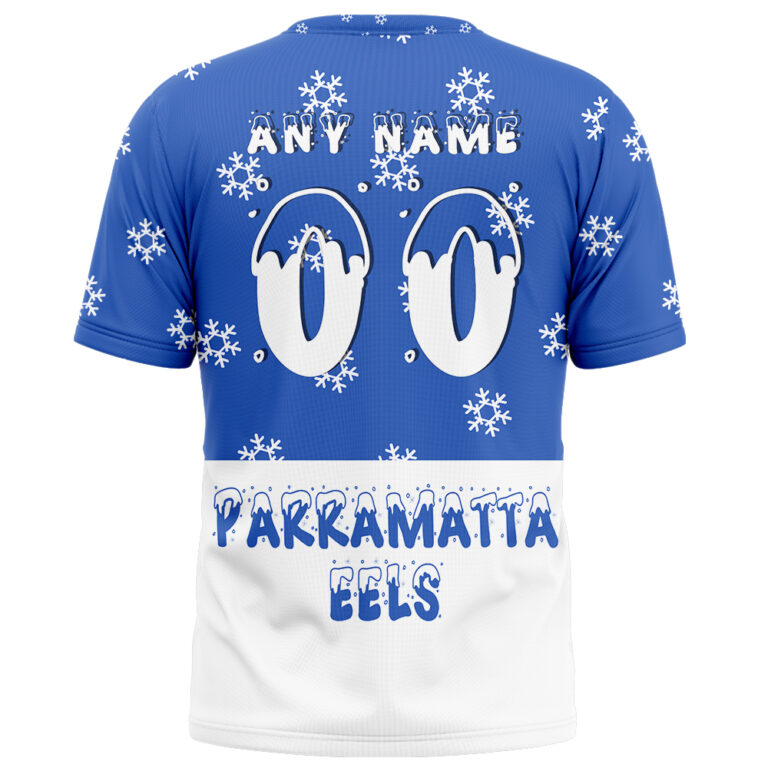 NRL Parramatta Eels Christmas | Custom Name & Number | Hoodie/Zip/T-Shirt/Knitted Sweaters/Polo