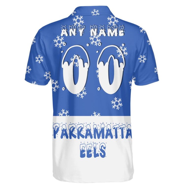 NRL Parramatta Eels Christmas | Custom Name & Number | Hoodie/Zip/T-Shirt/Knitted Sweaters/Polo