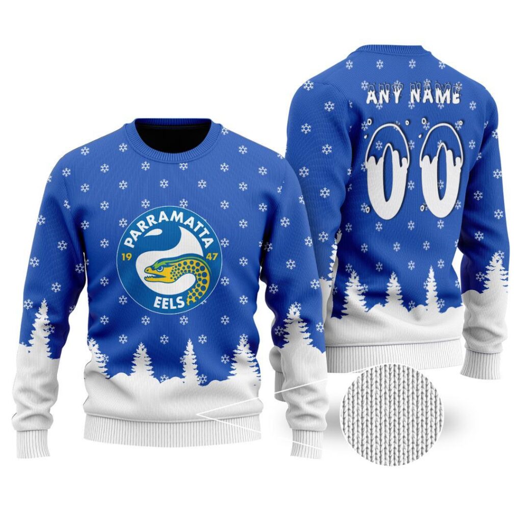 NRL Parramatta Eels Christmas Kid Kid Hoodie/Zip/T-Shirt/Polo/Knitted Sweaters/Long Paint