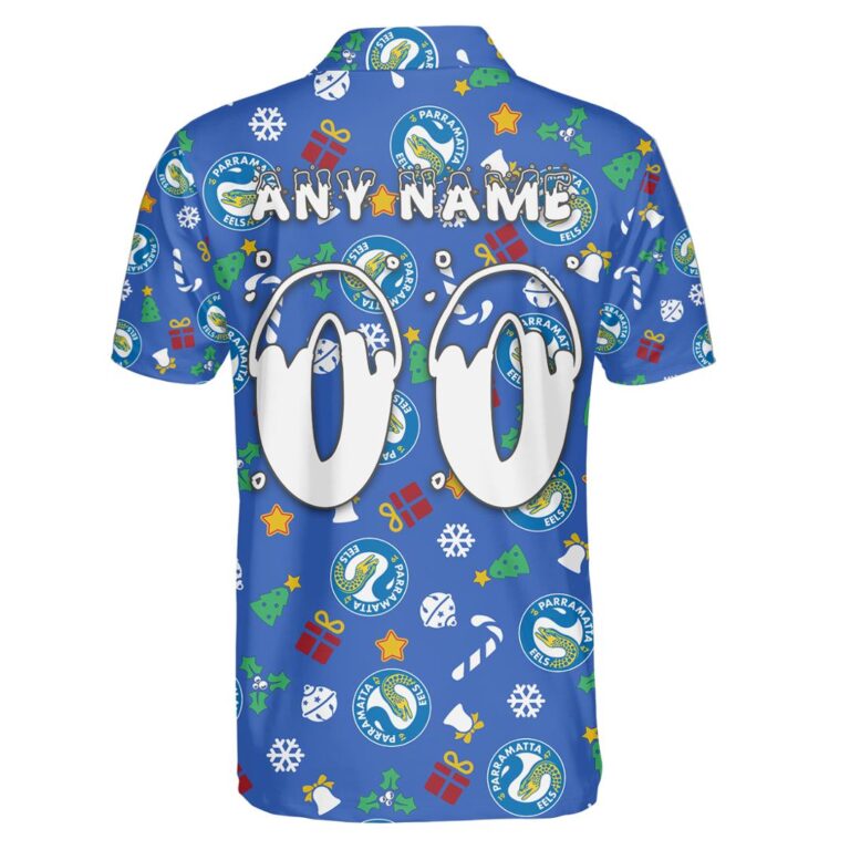 NRL Parramatta Eels Christmas | Custom Name & Number | Hoodie/Zip/T-Shirt/Knitted Sweaters/Polo