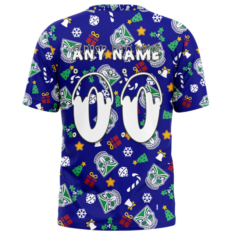 NRL New Zealand Warriors Christmas | Custom Name & Number | Hoodie/Zip/T-Shirt/Knitted Sweaters/Polo