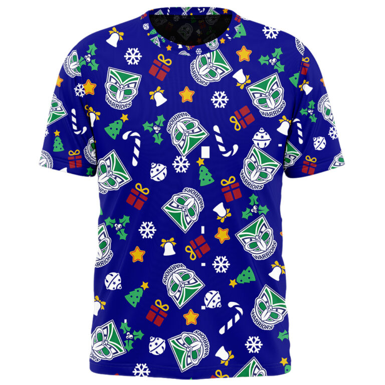 NRL New Zealand Warriors Christmas | Custom Name & Number | Hoodie/Zip/T-Shirt/Knitted Sweaters/Polo