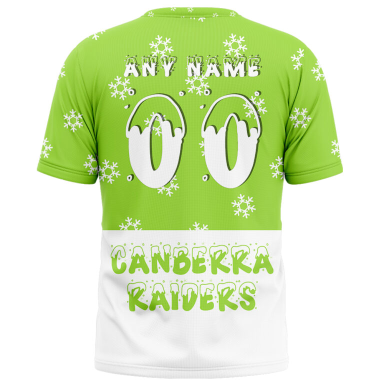 NRL Canberra Raiders Christmas | Custom Name & Number | Hoodie/Zip/T-Shirt/Knitted Sweaters/Polo