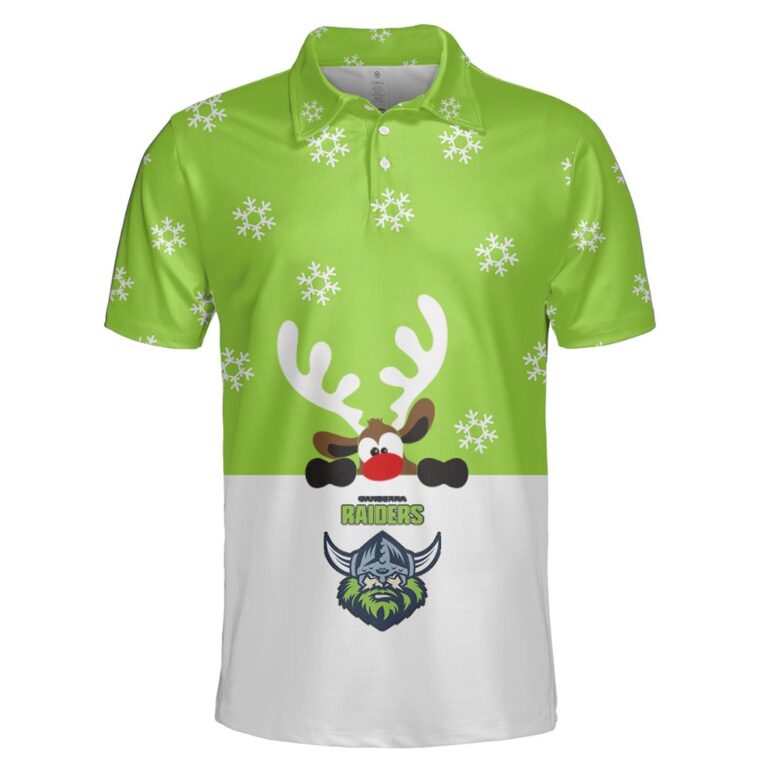 NRL Canberra Raiders Christmas | Custom Name & Number | Hoodie/Zip/T-Shirt/Knitted Sweaters/Polo