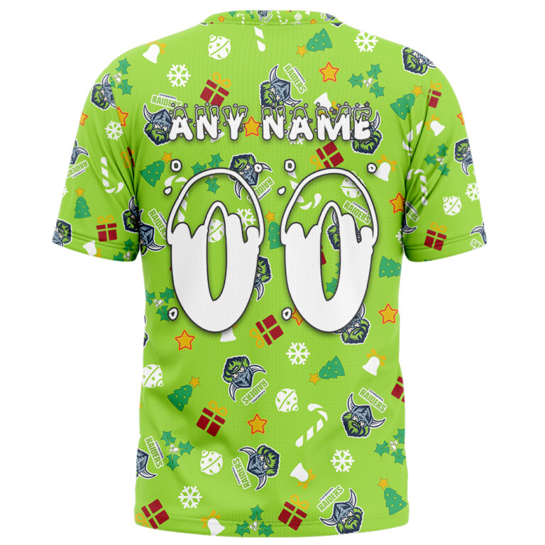 NRL Canberra Raiders Christmas | Custom Name & Number | Hoodie/Zip/T-Shirt/Knitted Sweaters/Polo