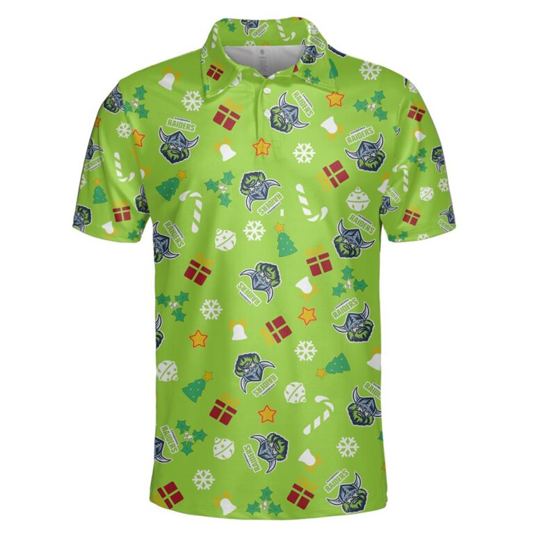 NRL Canberra Raiders Christmas | Custom Name & Number | Hoodie/Zip/T-Shirt/Knitted Sweaters/Polo