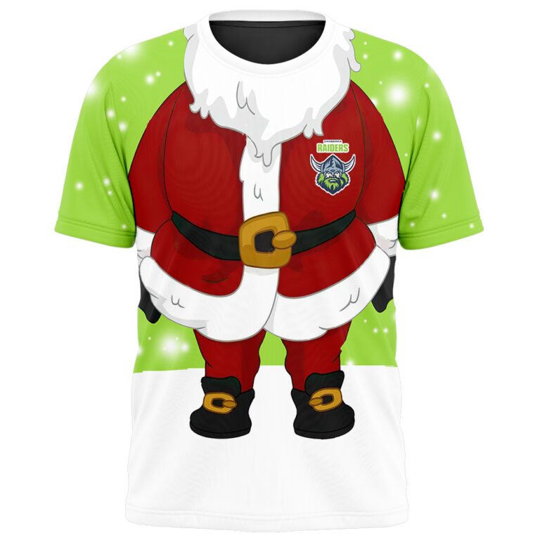 NRL Canberra Raiders Christmas | Custom Name & Number | Hoodie/Zip/T-Shirt/Knitted Sweaters/Polo