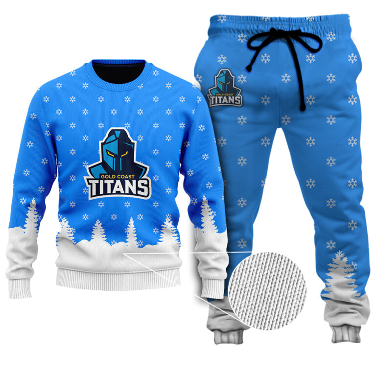 NRL Gold Coast Titans Christmas Kid Kid Hoodie/Zip/T-Shirt/Polo/Knitted Sweaters/Long Paint