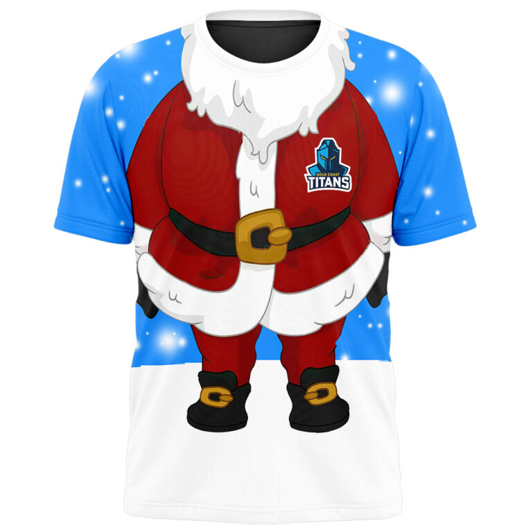 NRL Gold Coast Titans Christmas | Custom Name & Number | Hoodie/Zip/T-Shirt/Knitted Sweaters/Polo