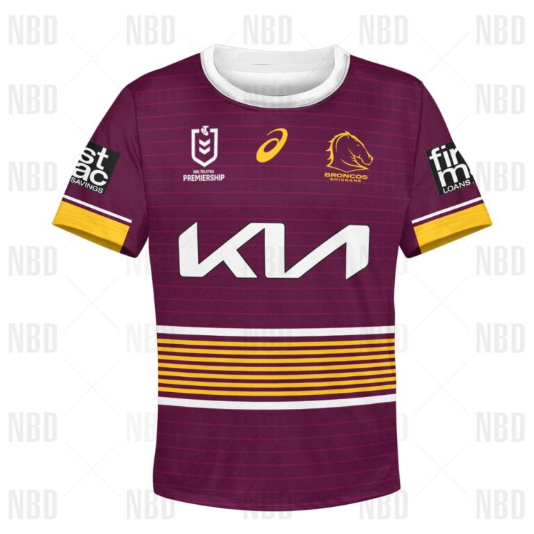 NRL Brisbane Broncos Jersey 2022 for Kids Hoodie/Zip/T-Shirt/Sweatshirt/Hawaiian