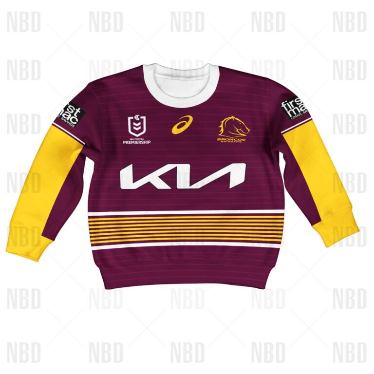 NRL Brisbane Broncos Jersey 2022 for Kids Hoodie/Zip/T-Shirt/Sweatshirt/Hawaiian