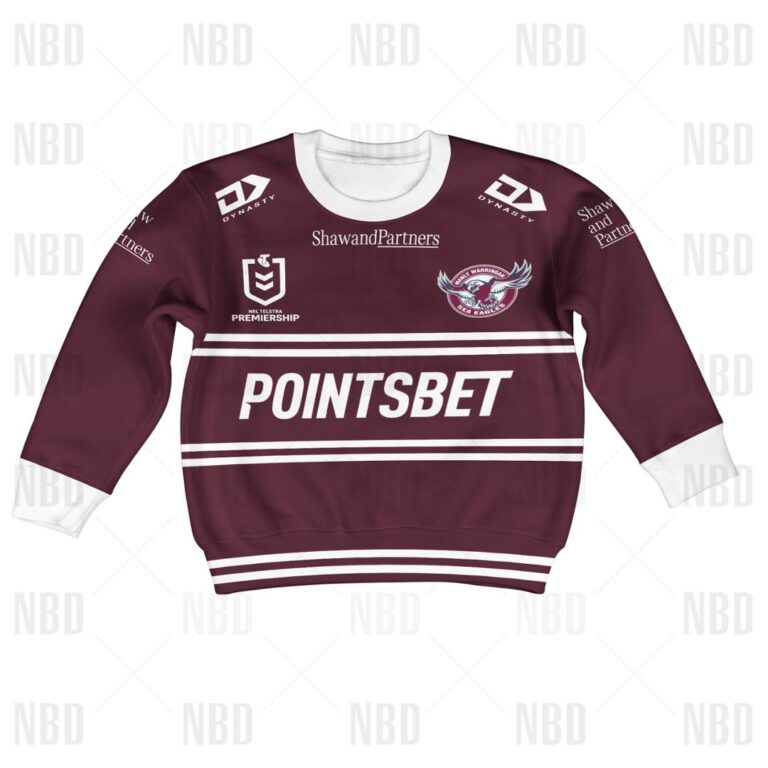 NRL Manly Warringah Sea Eagles Jersey 2022 for Kids Hoodie/Zip/T-Shirt/Sweatshirt/Hawaiian
