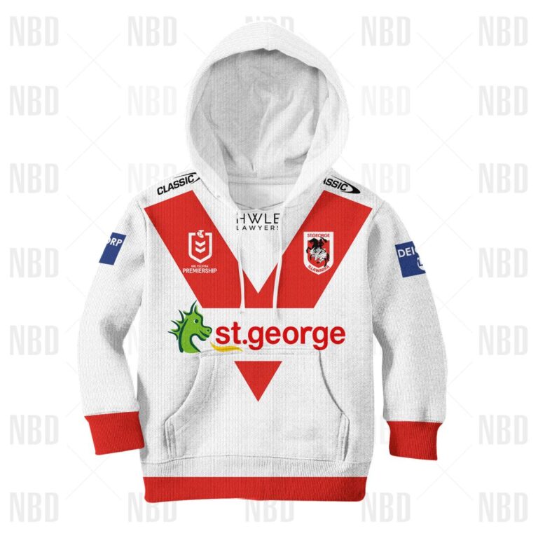 NRL St. George Illawarra Dragons Jersey 2022 for Kids Hoodie/Zip/T-Shirt/Sweatshirt/Hawaiian