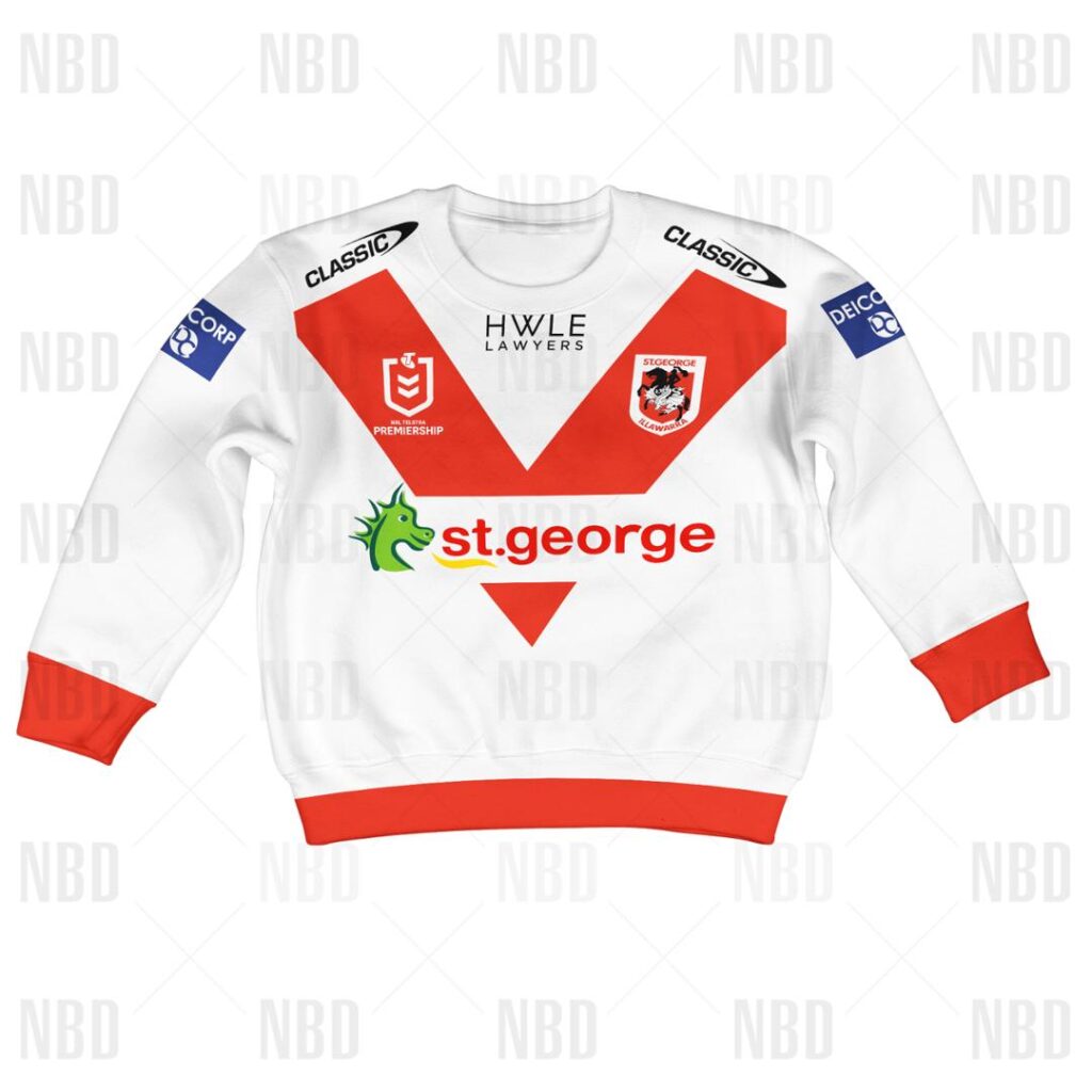 NRL St. George Illawarra Dragons Jersey 2022 for Kids Hoodie/Zip/T-Shirt/Sweatshirt/Hawaiian