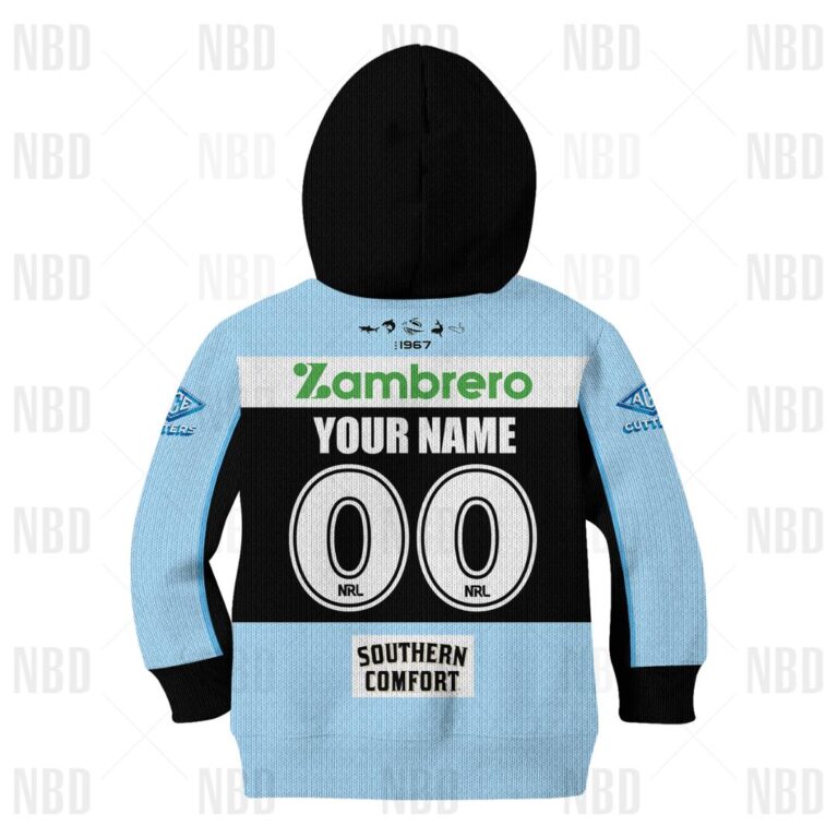 NRL Cronulla-Sutherland Sharks Jersey 2022 for Kids Hoodie/Zip/T-Shirt/Sweatshirt/Hawaiian