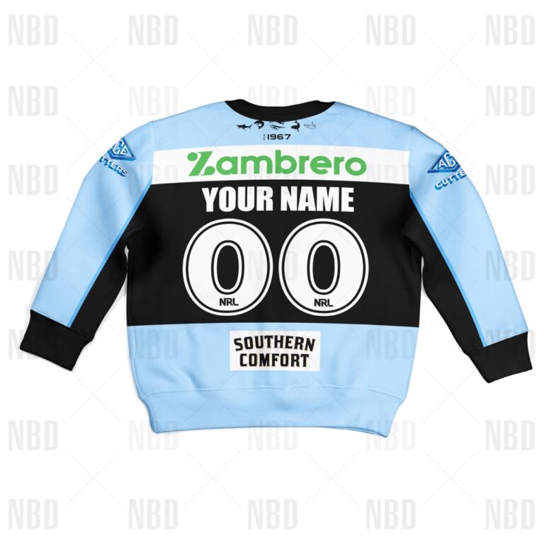 NRL Cronulla-Sutherland Sharks Jersey 2022 for Kids Hoodie/Zip/T-Shirt/Sweatshirt/Hawaiian