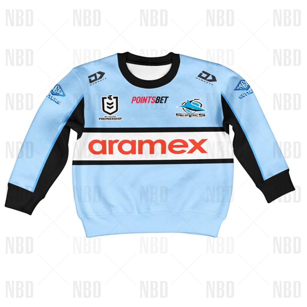 NRL Cronulla-Sutherland Sharks Jersey 2022 for Kids Hoodie/Zip/T-Shirt/Sweatshirt/Hawaiian
