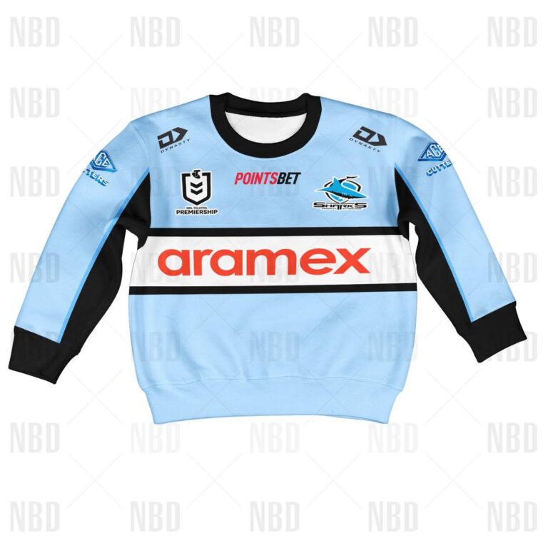 NRL Cronulla-Sutherland Sharks Jersey 2022 for Kids Hoodie/Zip/T-Shirt/Sweatshirt/Hawaiian