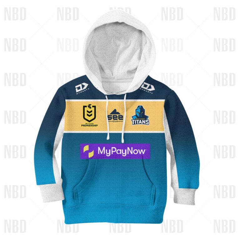 NRL Gold Coast Titans Jersey 2022 for Kids Hoodie/Zip/T-Shirt/Sweatshirt/Hawaiian