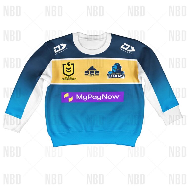 NRL Gold Coast Titans Jersey 2022 for Kids Hoodie/Zip/T-Shirt/Sweatshirt/Hawaiian
