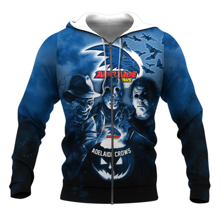 AFL Adelaide Crows Halloween Adult Kid Zip Hoodie T Shirt Long Sleeve Hawaiian