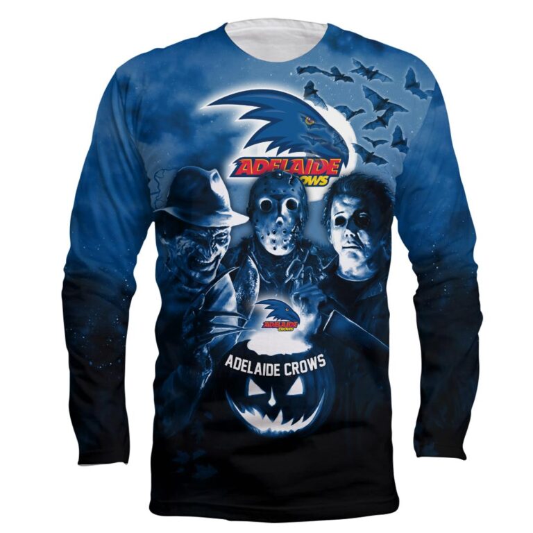 AFL Adelaide Crows Halloween Adult Kid Zip Hoodie T Shirt Long Sleeve Hawaiian