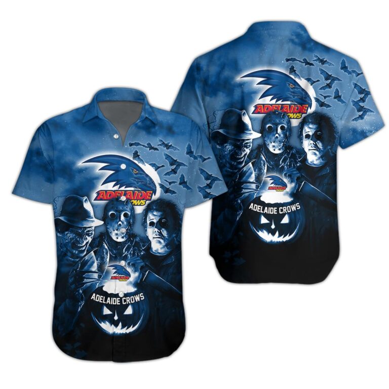 AFL Adelaide Crows Halloween Adult Kid Zip Hoodie T Shirt Long Sleeve Hawaiian