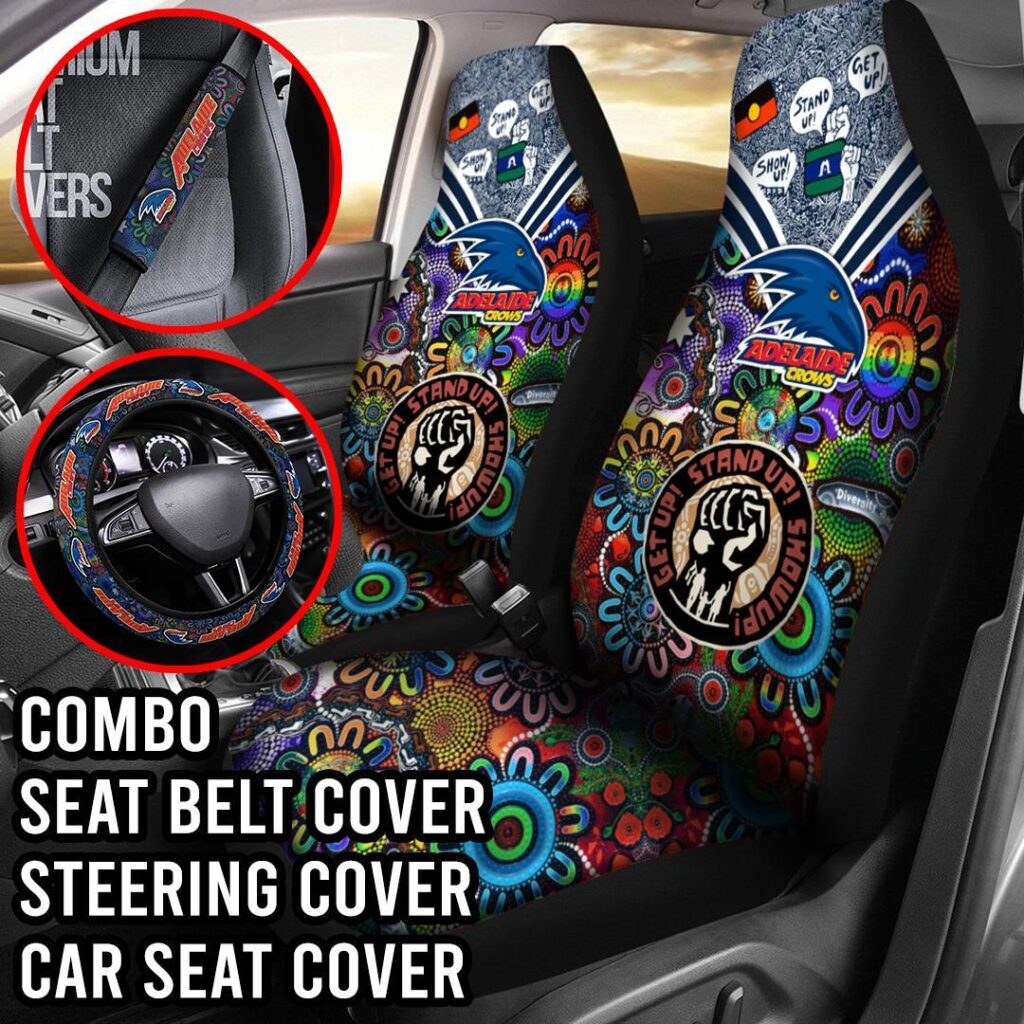 AFL Adelaide Crows | Seat Belt | Steering | Car Seat Covers