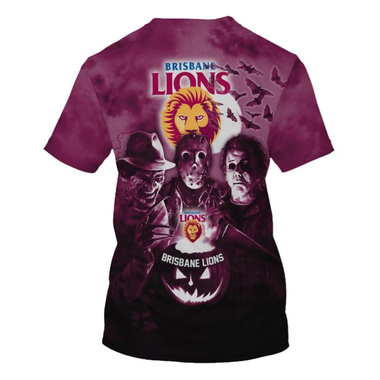 AFL Brisbane Lions Halloween Adult Kid Zip Hoodie T Shirt Long Sleeve Hawaiian