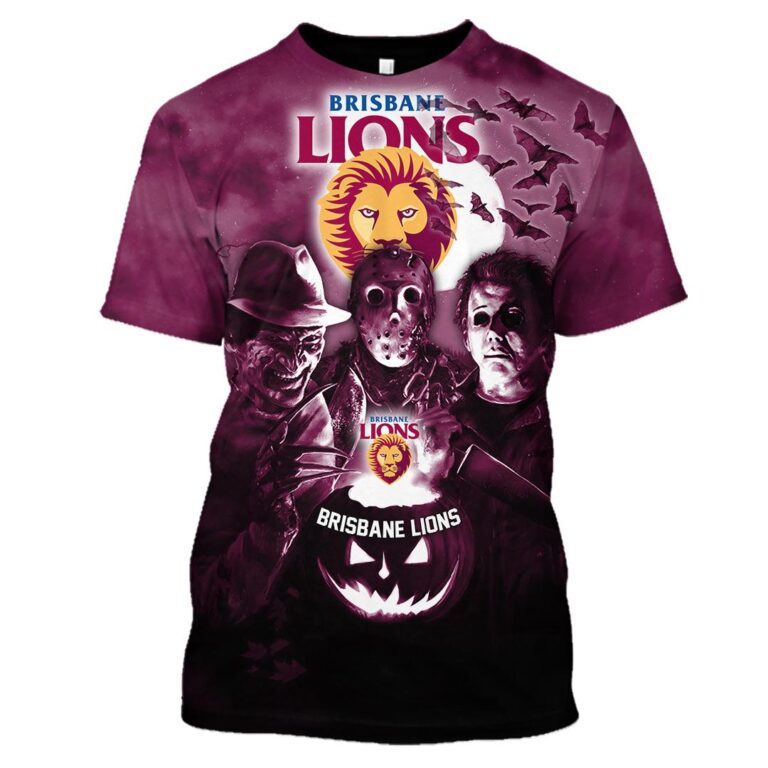 AFL Brisbane Lions Halloween Adult Kid Zip Hoodie T Shirt Long Sleeve Hawaiian