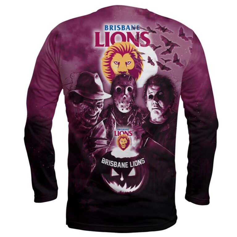 AFL Brisbane Lions Halloween Adult Kid Zip Hoodie T Shirt Long Sleeve Hawaiian