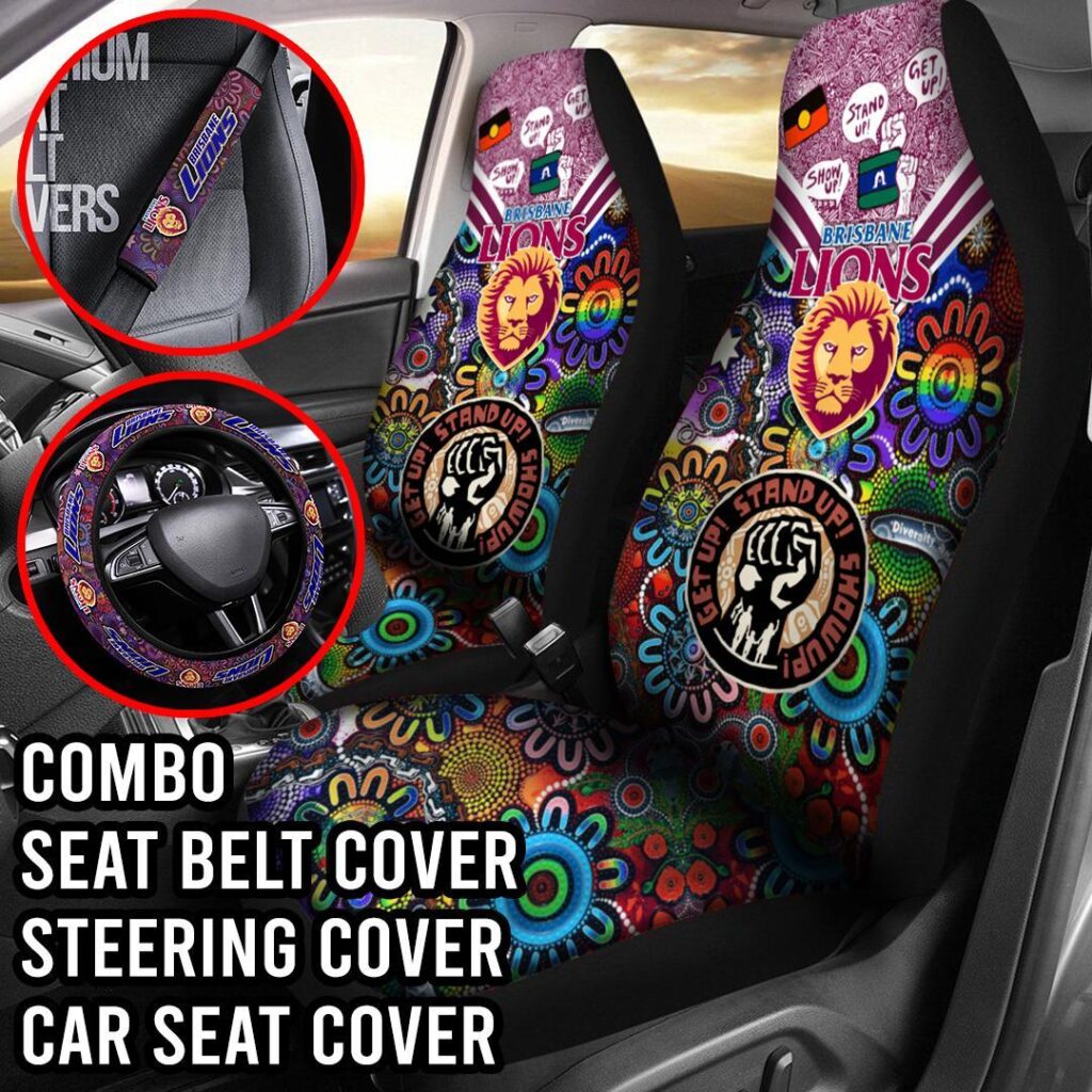 AFL Brisbane Lions | Seat Belt | Steering | Car Seat Covers