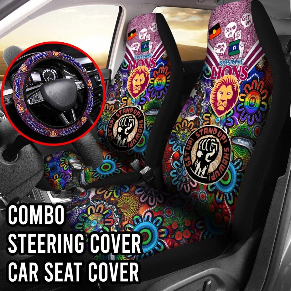 AFL Brisbane Lions | Seat Belt | Steering | Car Seat Covers