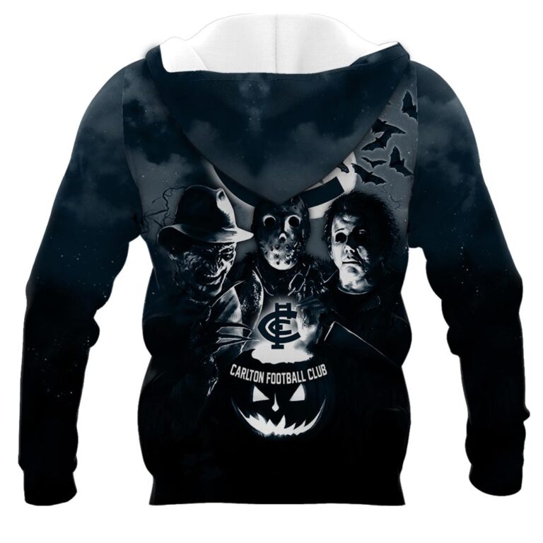 AFL Carlton Blues Halloween Adult Kid Zip Hoodie T Shirt Long Sleeve Hawaiian