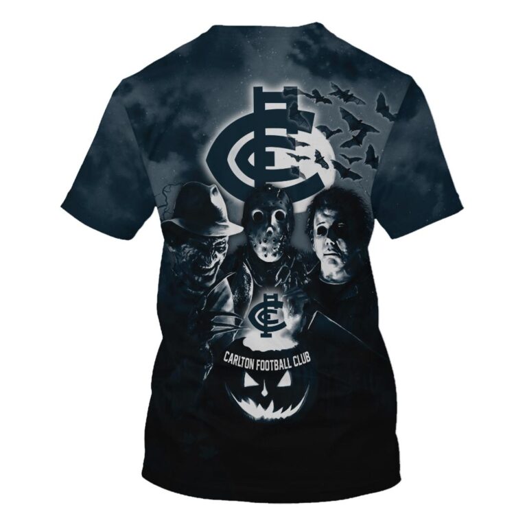 AFL Carlton Blues Halloween Adult Kid Zip Hoodie T Shirt Long Sleeve Hawaiian