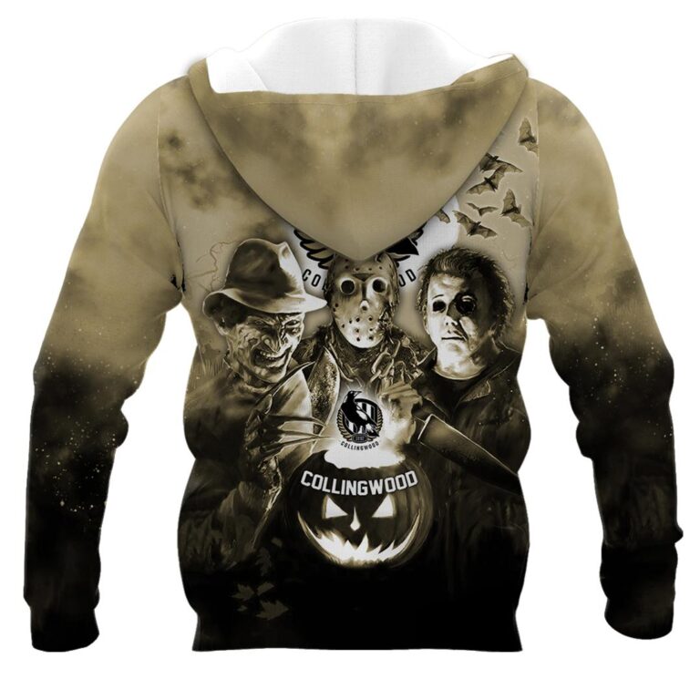 AFL Collingwood Magpies Halloween Adult Kid Zip Hoodie T Shirt Long Sleeve Hawaiian