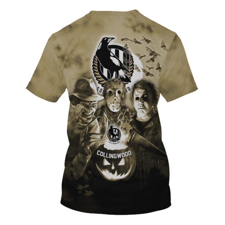 AFL Collingwood Magpies Halloween Adult Kid Zip Hoodie T Shirt Long Sleeve Hawaiian