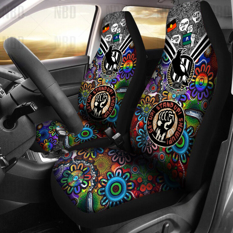 AFL Collingwood Magpies | Seat Belt | Steering | Car Seat Covers
