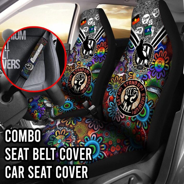 AFL Collingwood Magpies | Seat Belt | Steering | Car Seat Covers